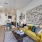living room area with a connected kitchen