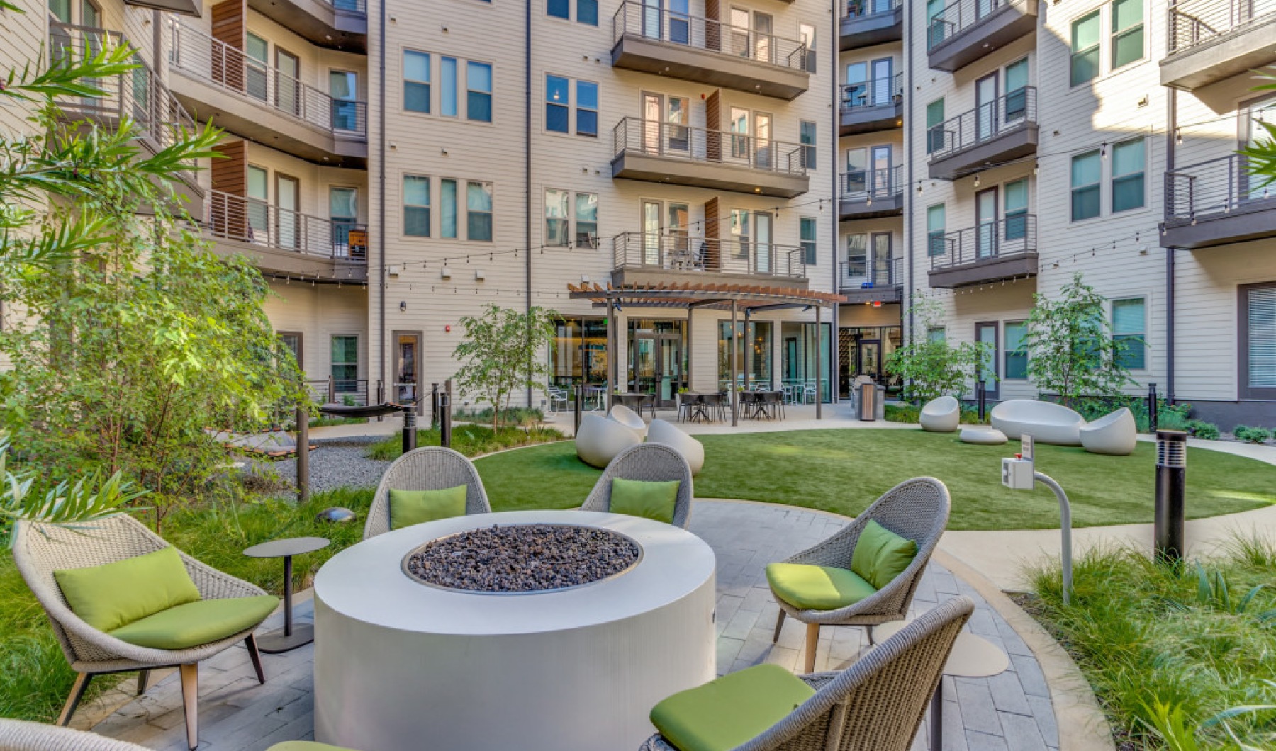 firepits and seating outside